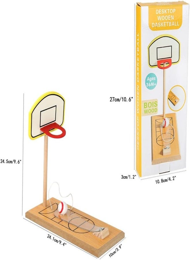 Artnery Mini Desktop Basketball Game Wooden Mini Finger Basketball Shooting Game Compact Compact Funny Portable for Indoor Kids Gifts. - Image 4